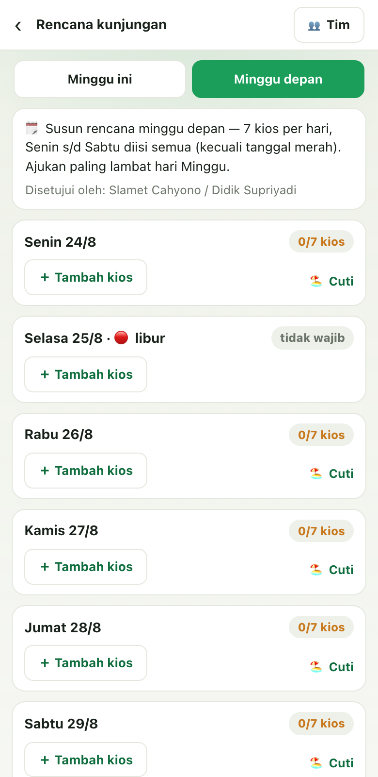 Halaman RKM kosong